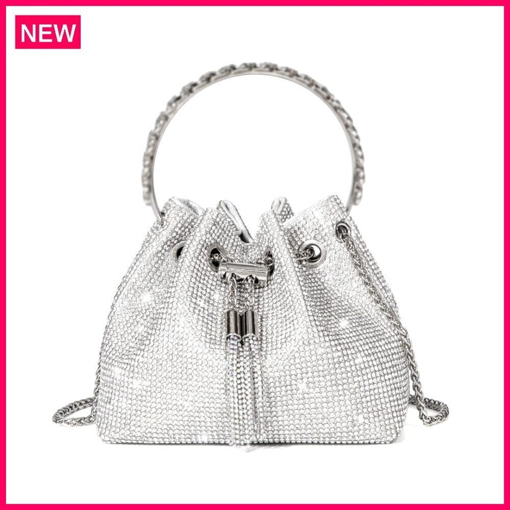 Sparkly Rhinestone Clutch Evening Bag Crossbody Purse Wedding Prom